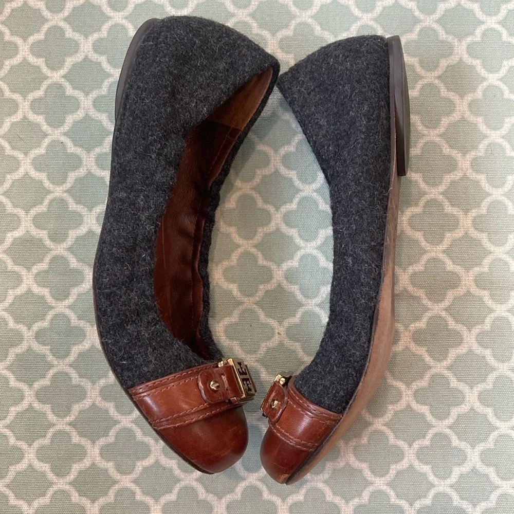 Tory Burch Ambrose Wool Leather Flats 8